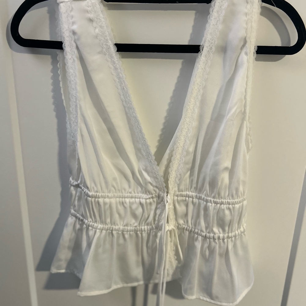 Nordstrom Ivory Ruffled Top